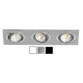 Foco basculante cuadrado empotrar Aluminio 3L, para Lámpara GU10/MR16, Blanco, Wengué ó Texturizado